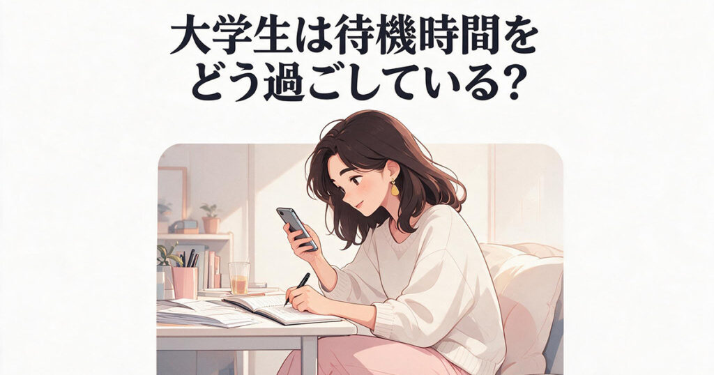 大学生の待機時間の過ごし方イラスト