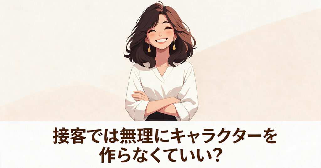 自然体の接客を表すイラスト