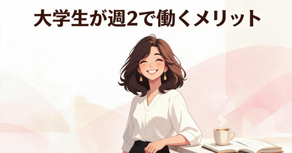大学生の週2勤務のメリットイラスト