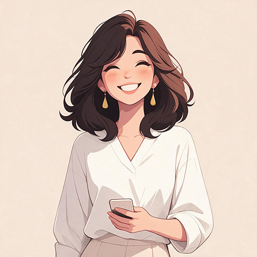 写メ日記が苦手な様子のイラスト