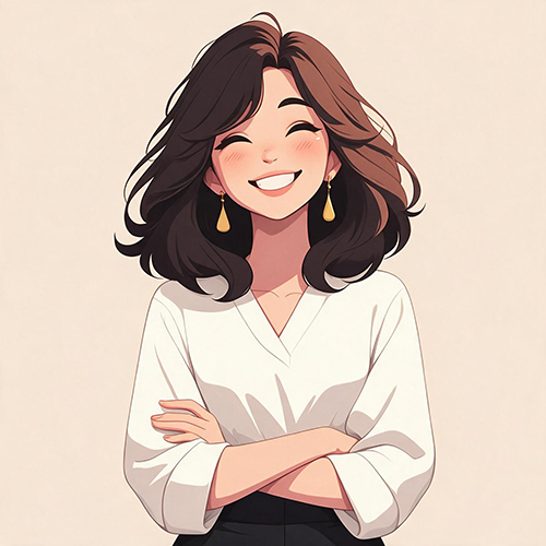 自然体で接客するイラスト