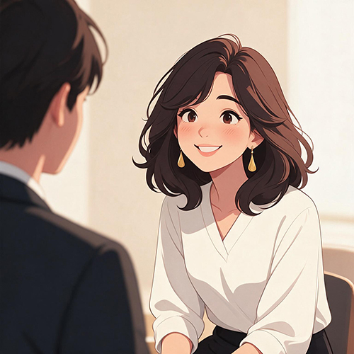 スタッフに相談するイラスト