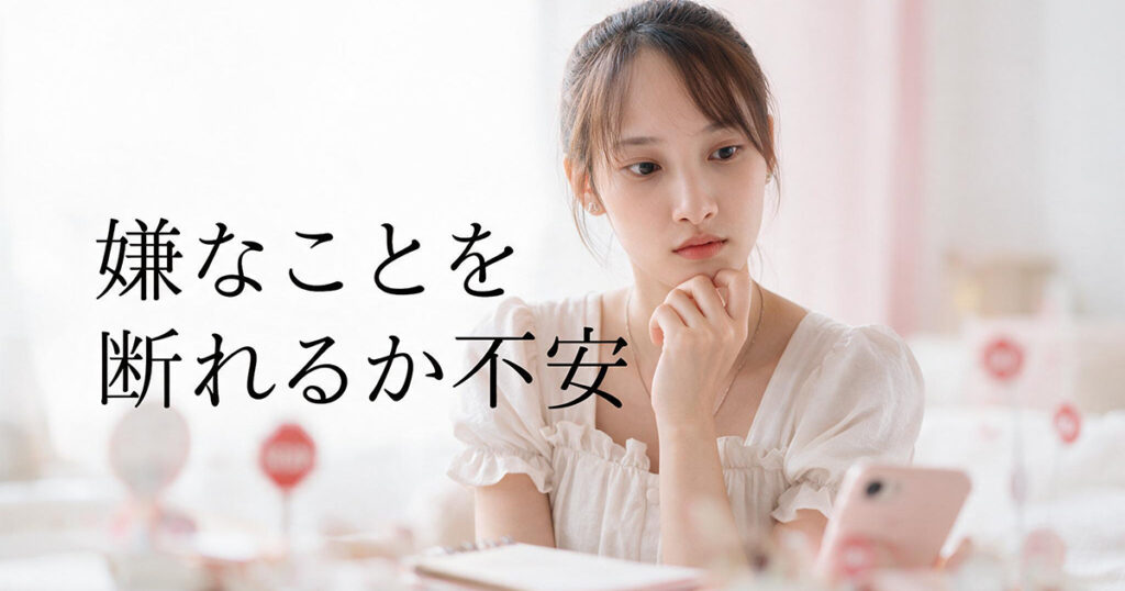 嫌なことを断れるか悩む未経験女性