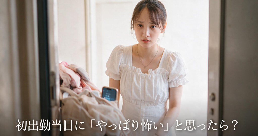初出勤当日に不安が強くなった女性