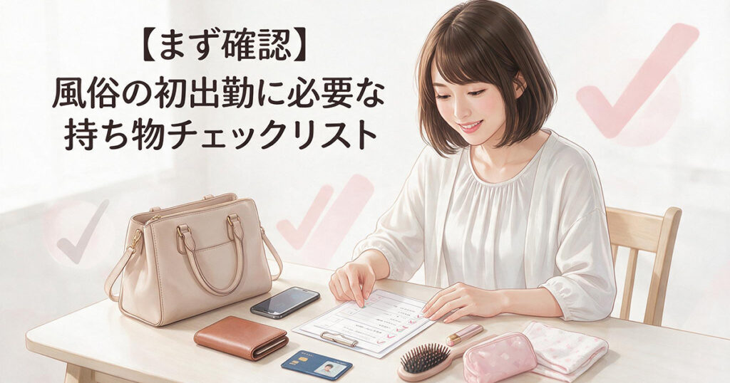 初出勤の持ち物チェックリストを確認する女性