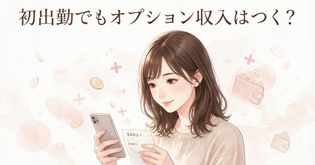 オプション収入の有無を確認する女性