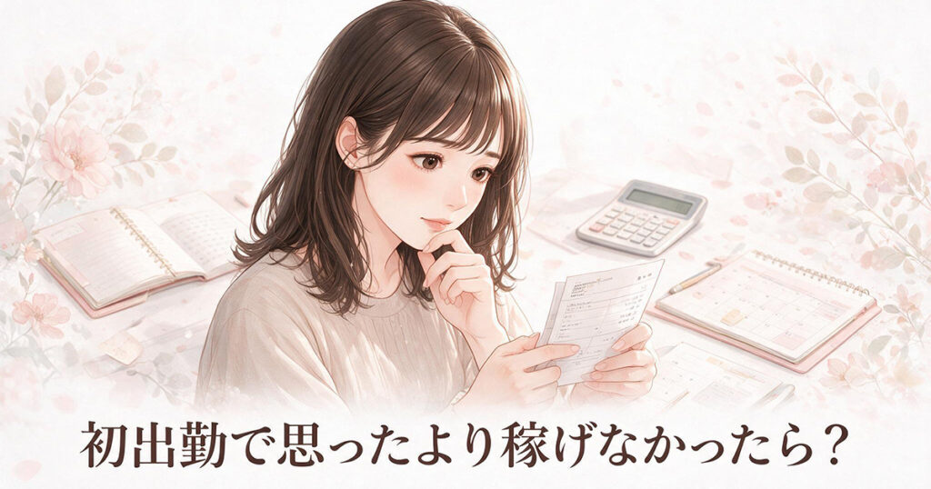 初出勤の収入が少なくて不安になる女性