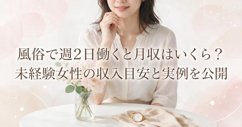 風俗の週2勤務なら月収30万円がひとつの目安