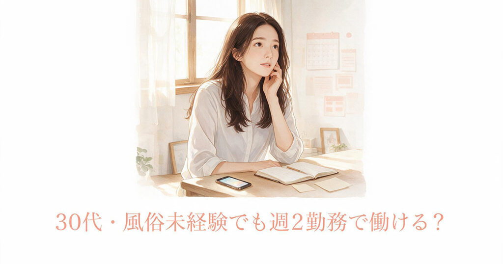 30代未経験女性が週2勤務について考えるイラスト