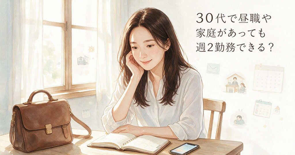 昼職や家庭と週2勤務を両立する30代女性