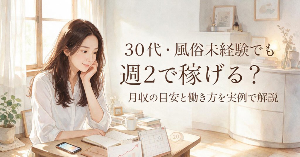 30代・風俗未経験でも週2で稼げる？月収の目安と働き方を実例で解説