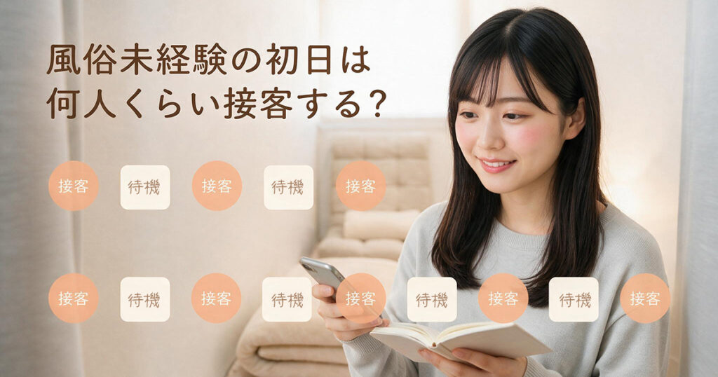 未経験女性が初日の予約と接客予定を確認するイラスト