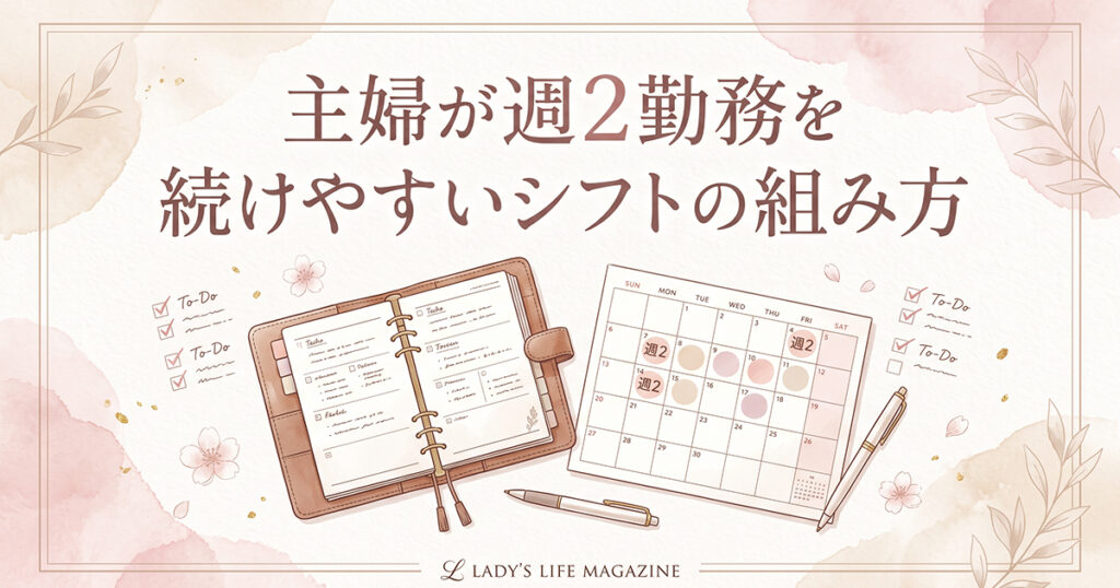 週2勤務のシフトを表す見出し画像