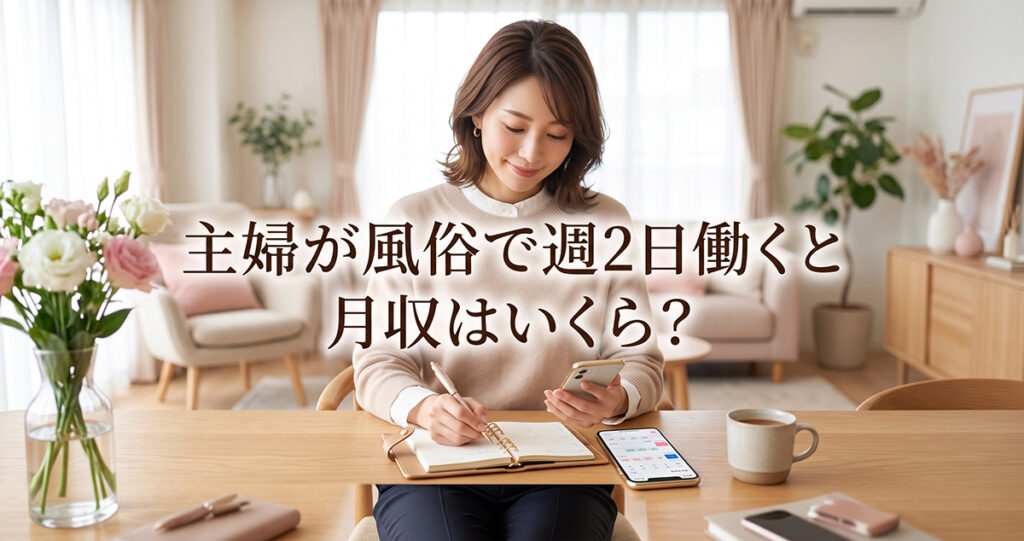 主婦が風俗で週2日働くと月収はいくら？家事・育児と両立する働き方