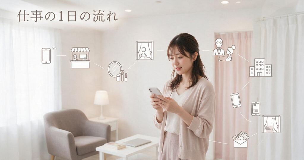 1日の仕事の流れを確認する女性