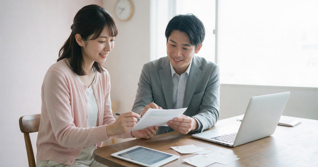 受付へ向かう女性