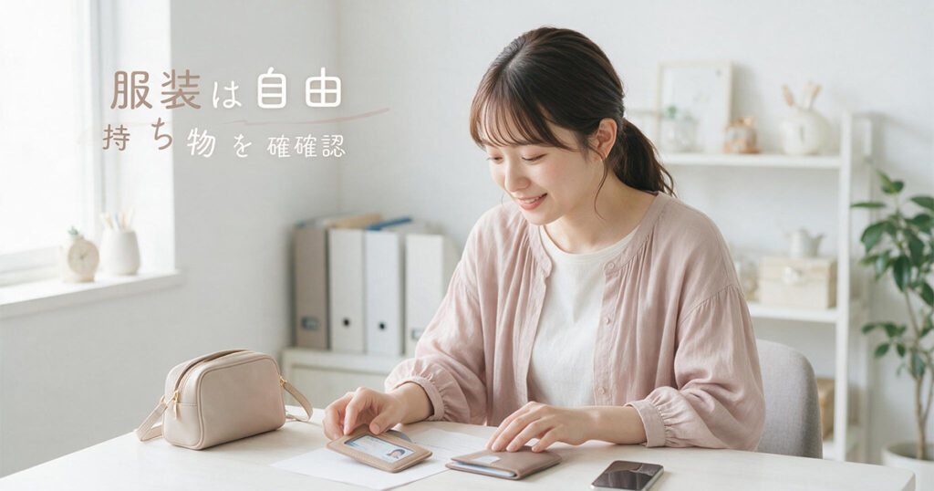面接の準備をする女性