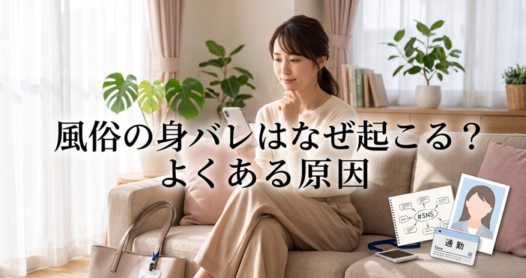 風俗の仕事で身バレする原因を確認する女性