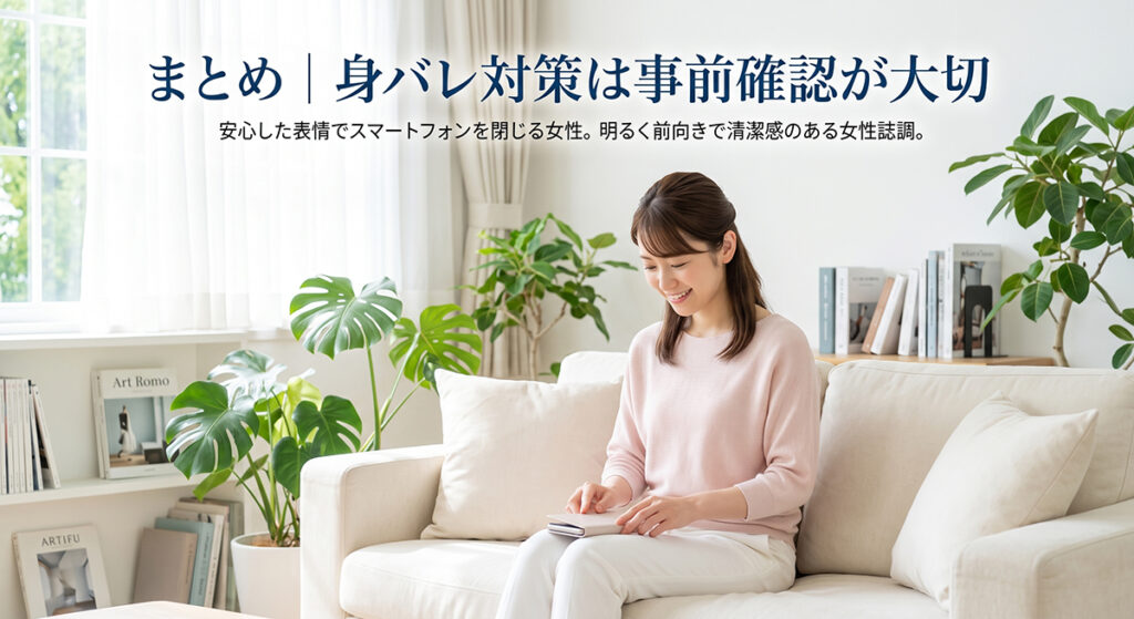 身バレ対策を確認して安心する女性