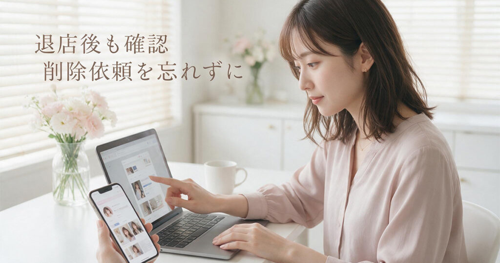 削除確認をする女性