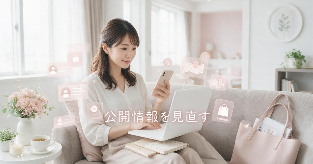 身バレ対策を確認する女性
