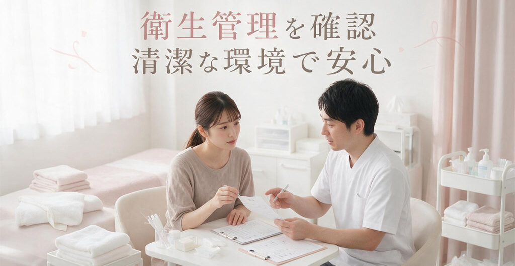 衛生管理を確認する女性