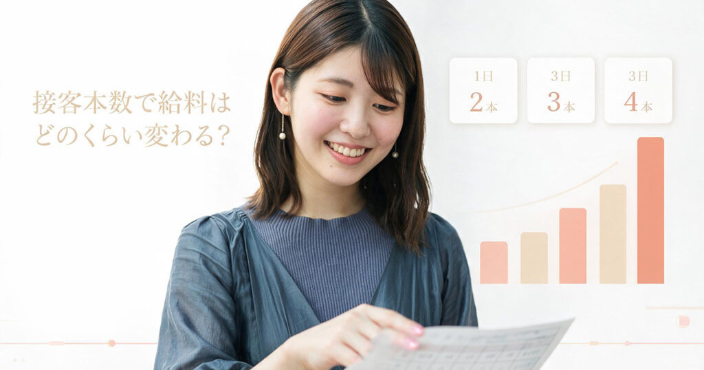 接客本数で給料はどのくらい変わる？