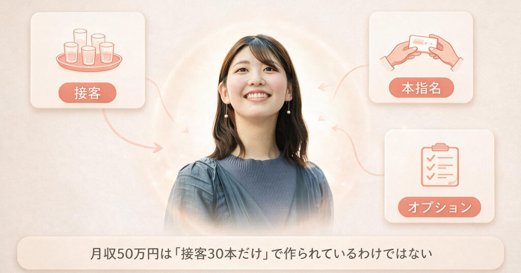 「月収50万円は「接客30本だけ」で作られているわけではない」
