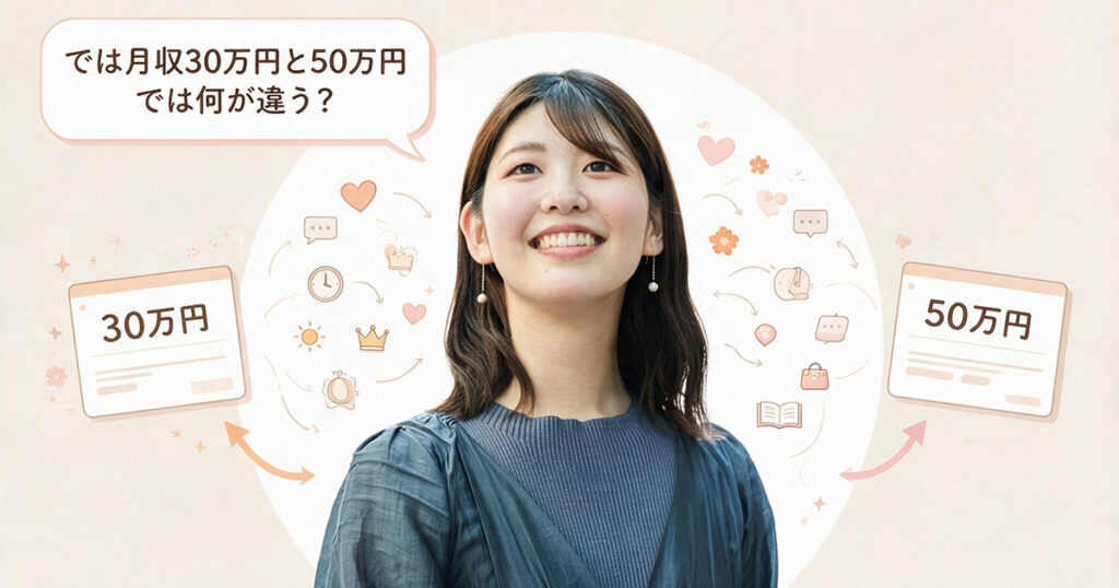 では月収30万円と50万円では何が違う？