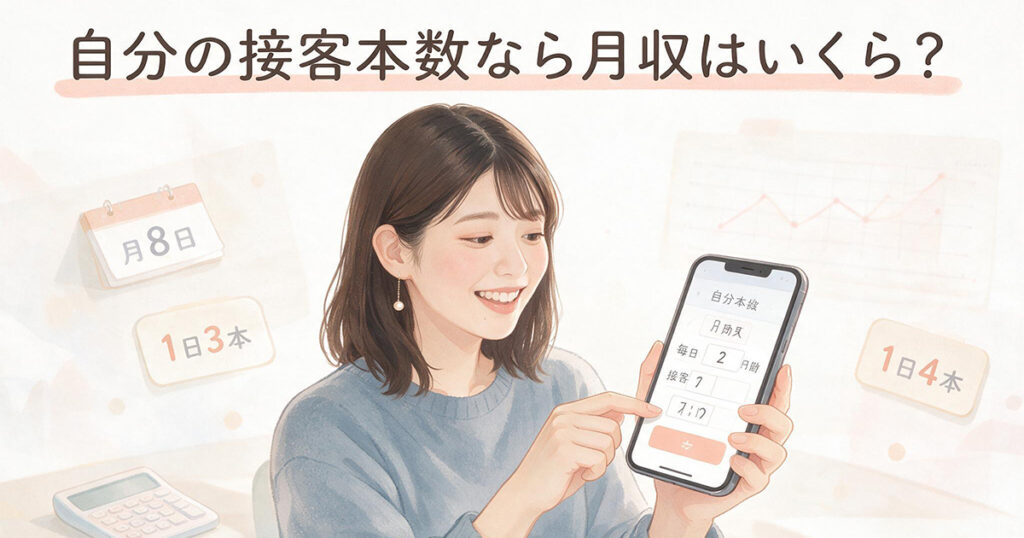 自分の接客本数なら月収はいくら？