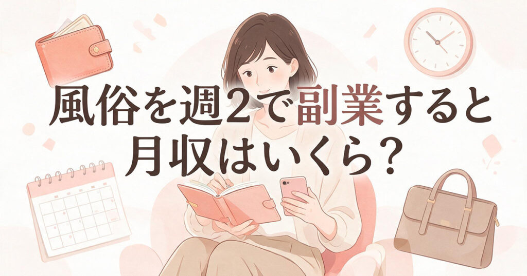 風俗週2副業の月収イメージ