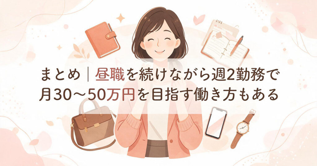 昼職と週2副業のまとめ