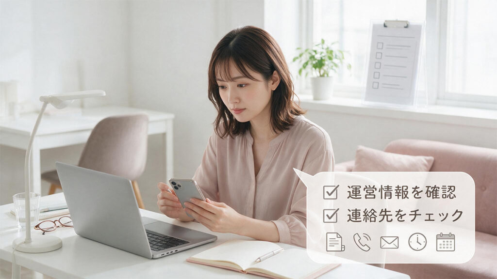運営情報を確認する女性