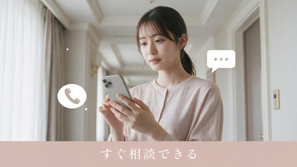 店舗へ相談する女性