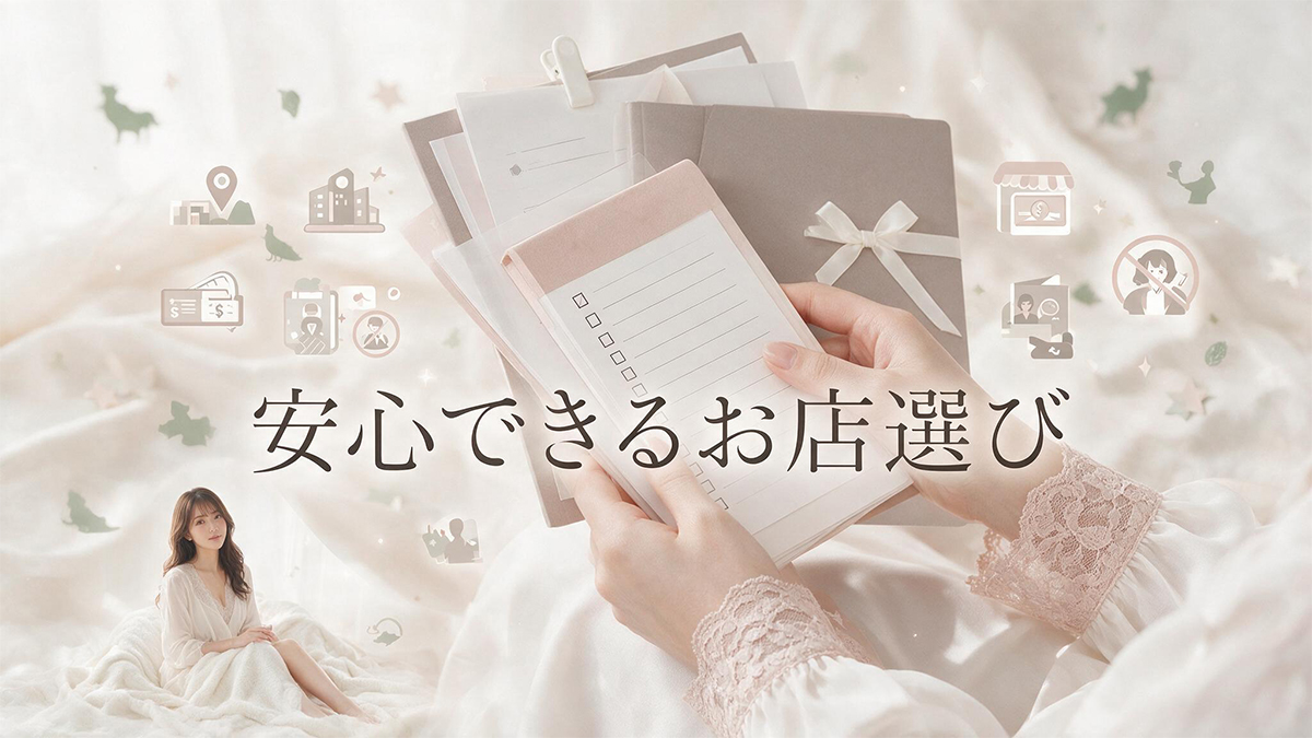 求人票を確認して店舗を選ぶ女性