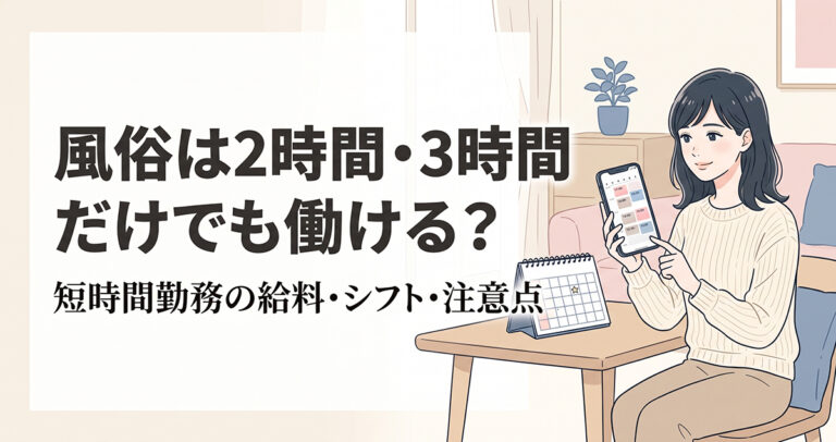 風俗は2時間・3時間だけでも働ける？短時間勤務の給料・シフト・注意点
