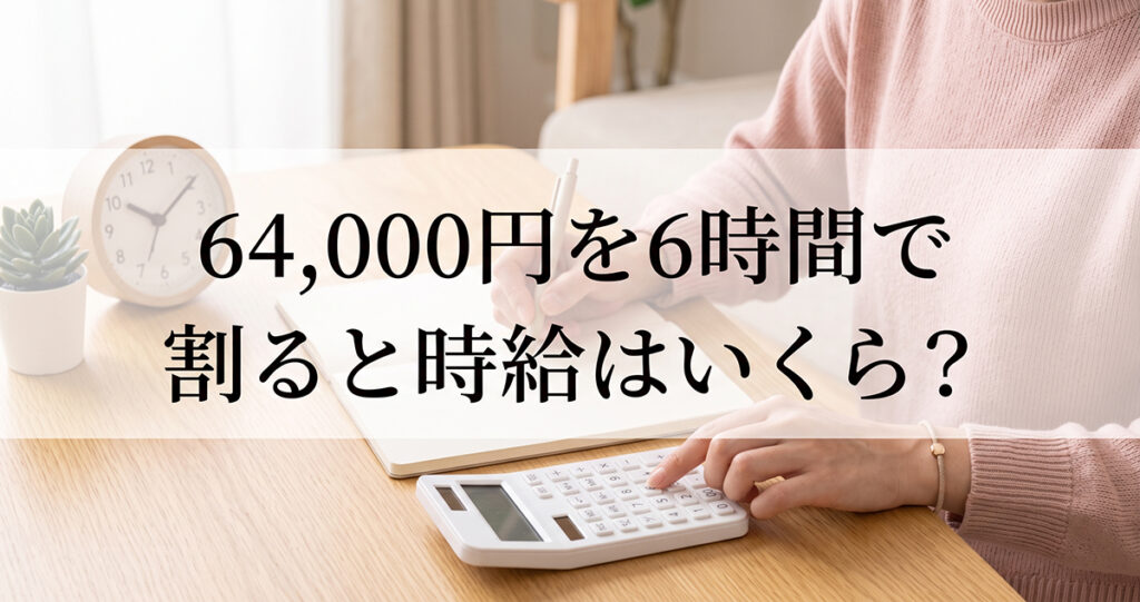 1日の支給額を6時間で割って確認する場面
