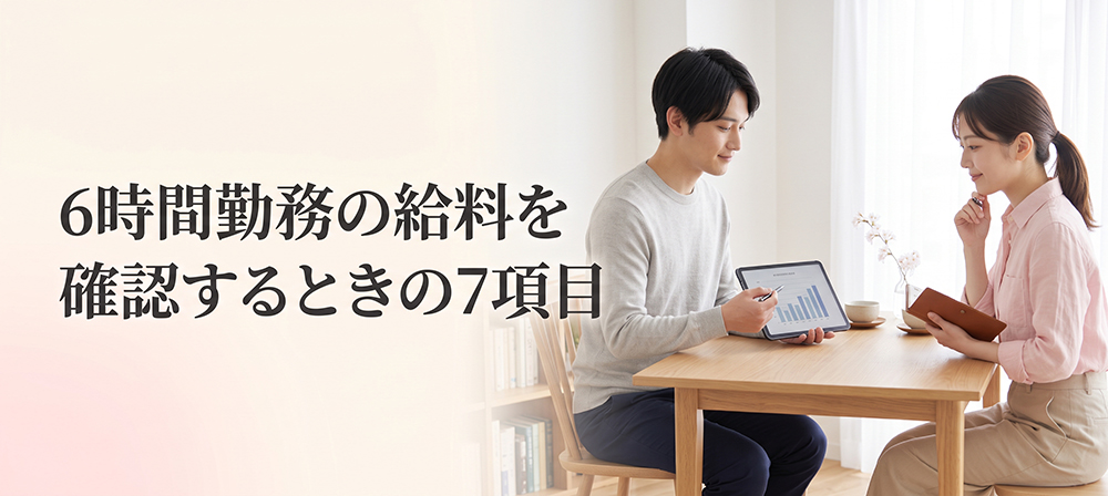 男性スタッフと給料条件を確認する女性
