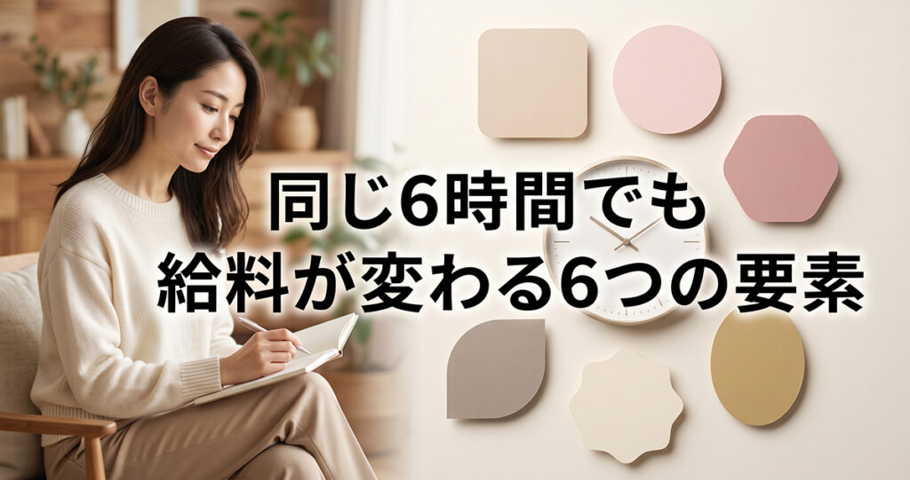 同じ6時間でも給料が変わる要素のイメージ