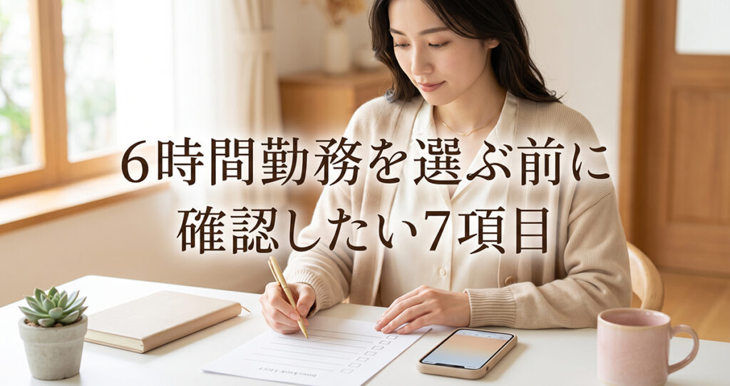 6時間勤務の条件を面接前に整理する成人女性