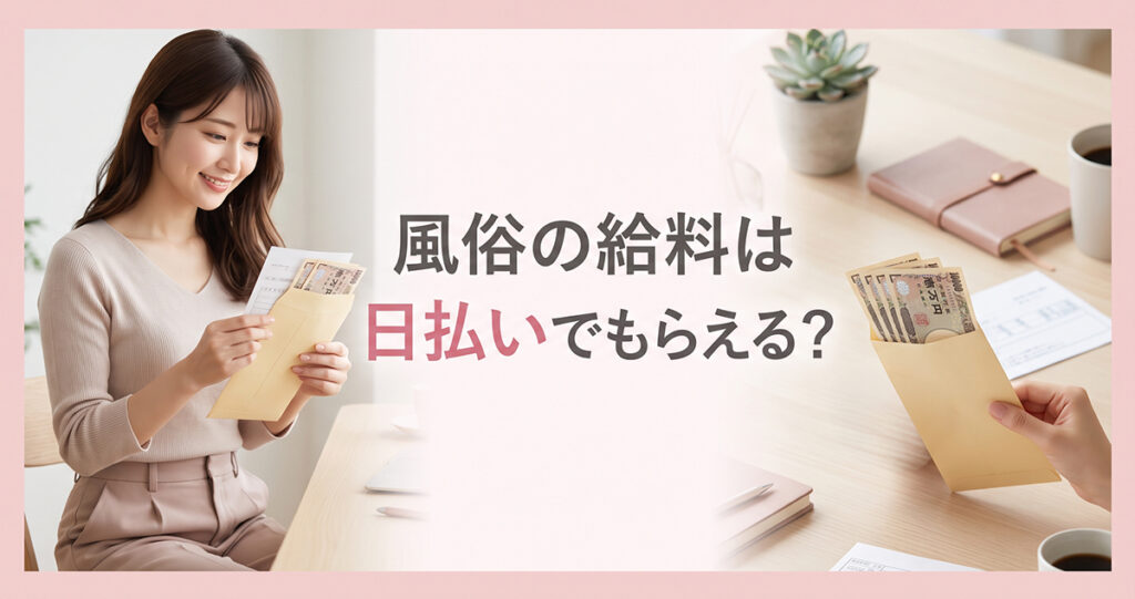 風俗の給料を日払いで受け取る女性
