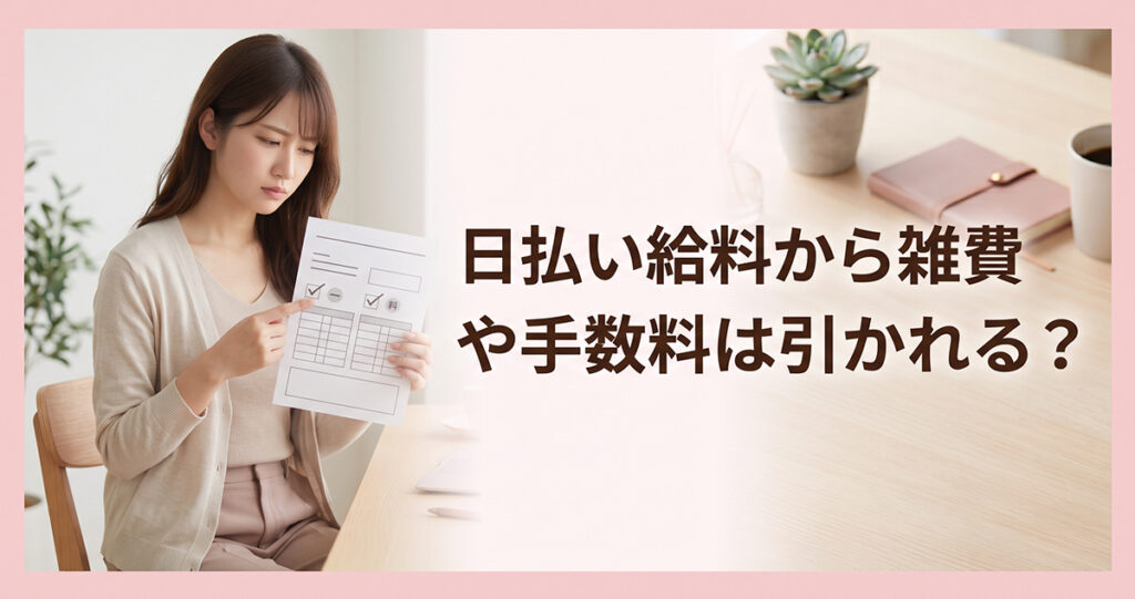 日払い給料から引かれる費用を確認