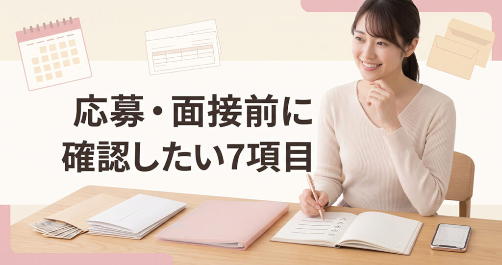 面接前に日払い条件7項目を確認する女性