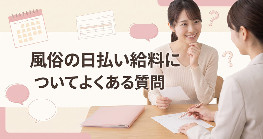 風俗の日払い給料に関する疑問と回答