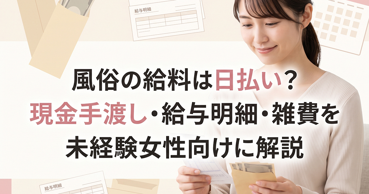 風俗の日払い・給与明細・雑費を解説