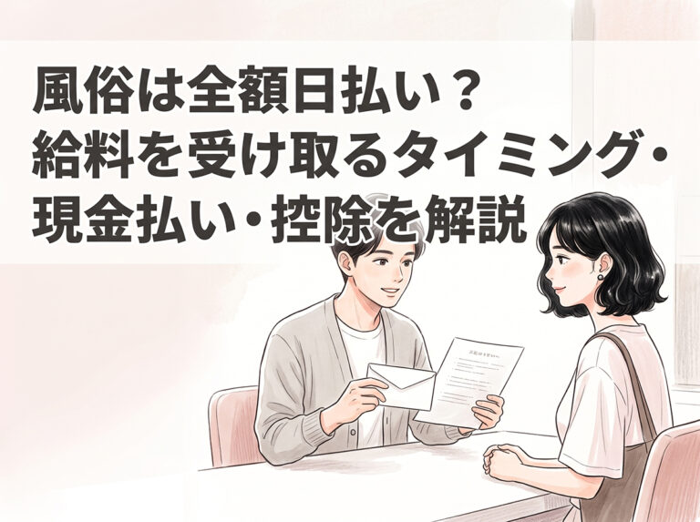 風俗は全額日払い？給料を受け取るタイミング・現金払い・控除を解説