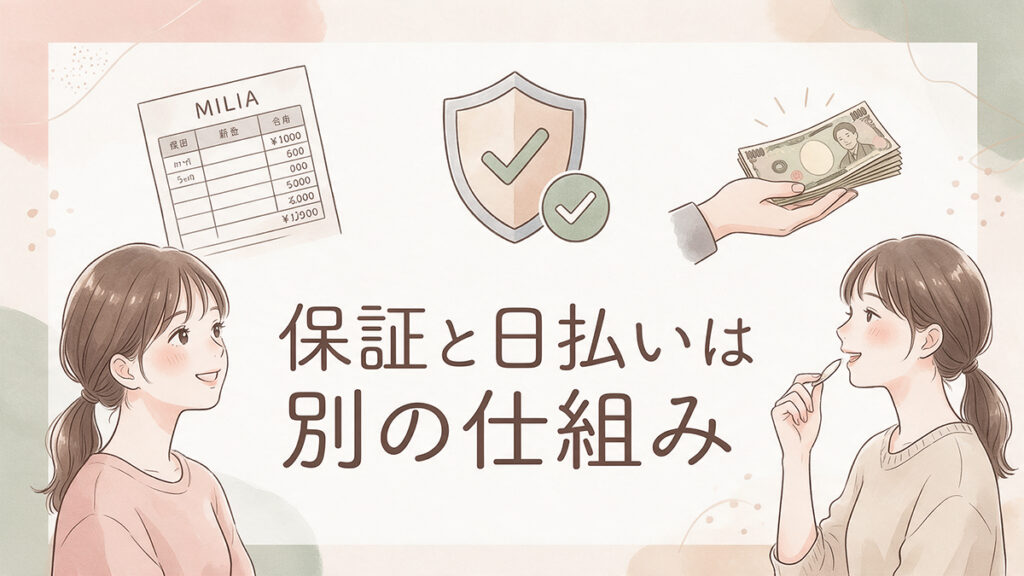 給料・保証制度・日払いを比べる女性