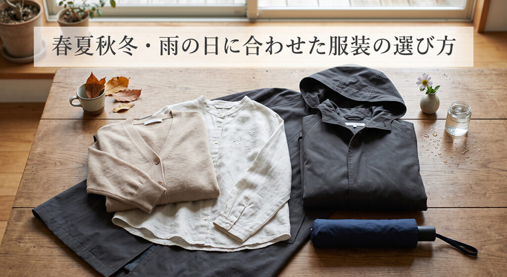 季節と雨に合わせて用意する服や羽織り物
