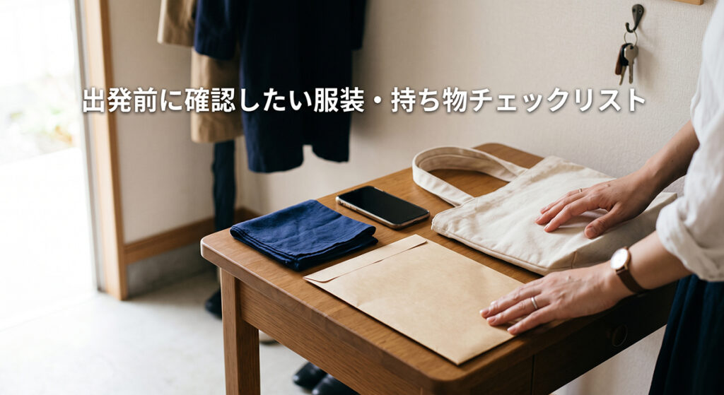 面接に出発する前に服装と持ち物を確認