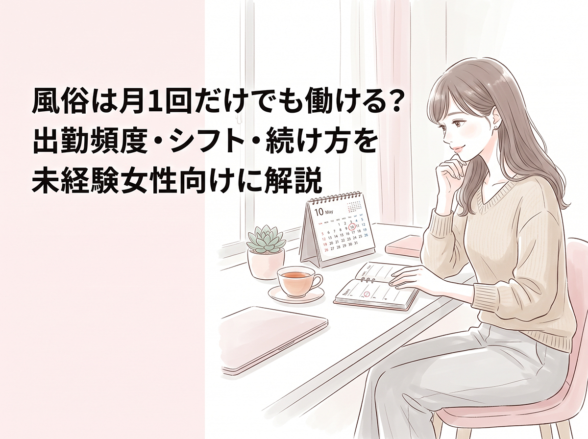 月1回の働き方を手帳で考える女性のイラスト